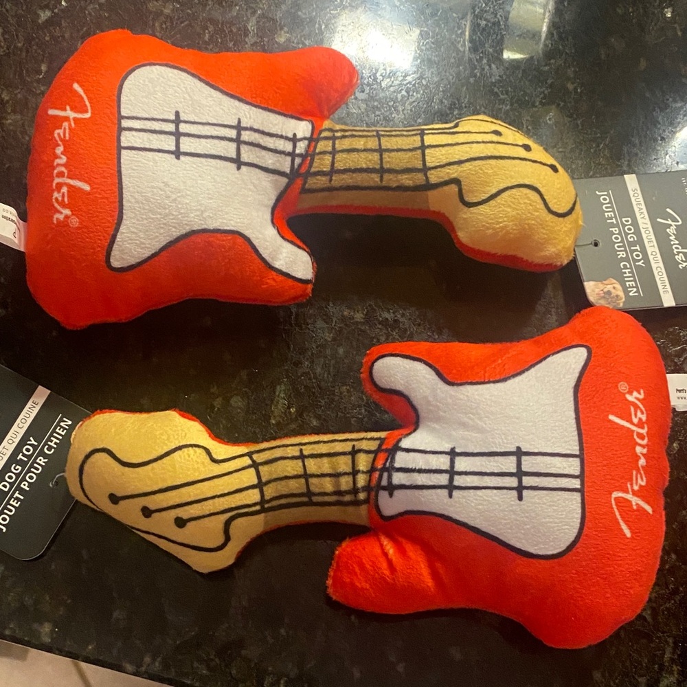 Fender Plush Guitar Toy in Red and Gold 2 in 1 lot